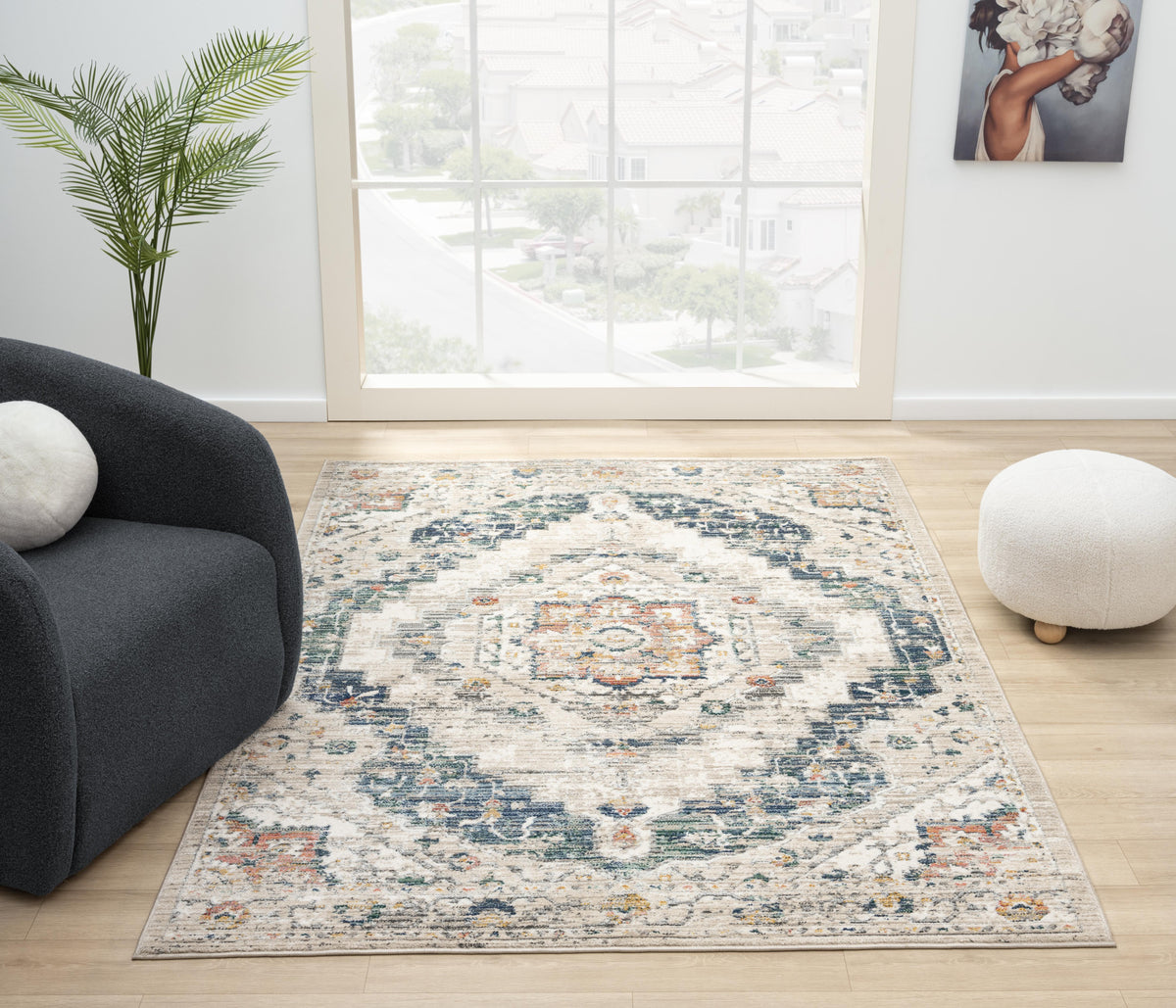 Nova Loki Cream / Blue Rug