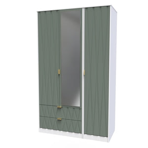 Triple 2 Drawer Mirror Robe