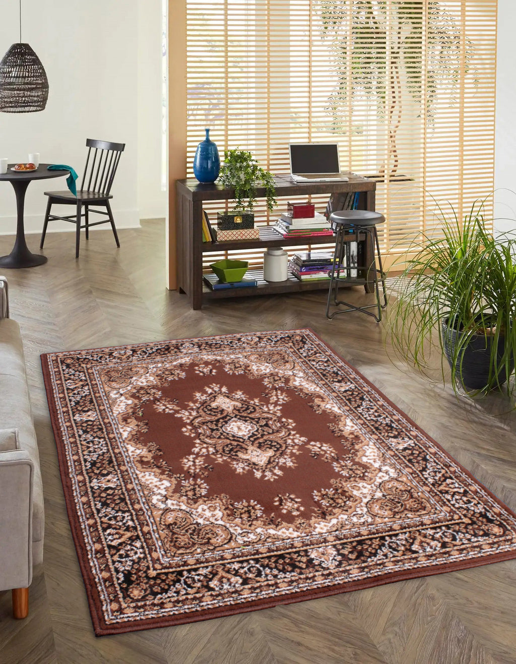 Traditional Poly Lancashire Chocolate Rug
