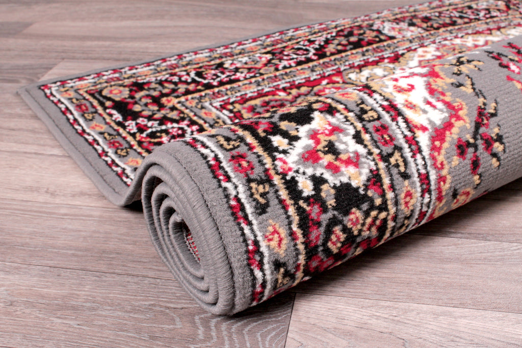 Traditional Poly Lancashire Grey Rug