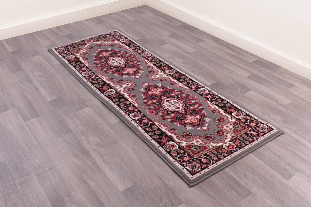 Traditional Poly Lancashire Grey Rug