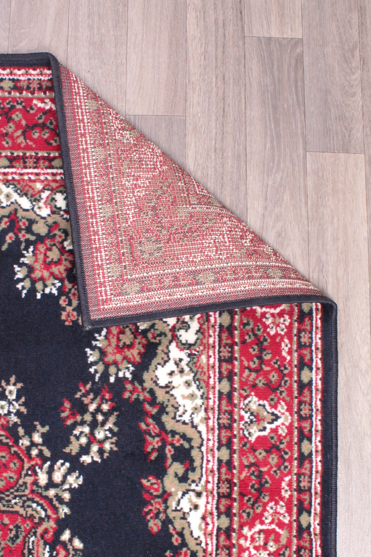 Traditional Poly Lancashire Navy Rug