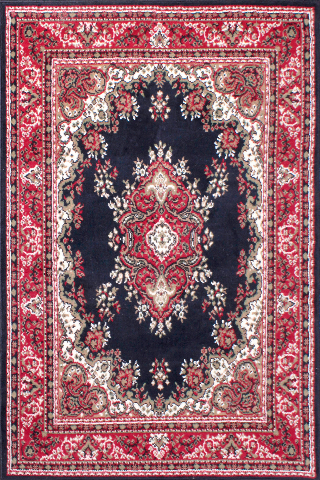 Traditional Poly Lancashire Navy Rug