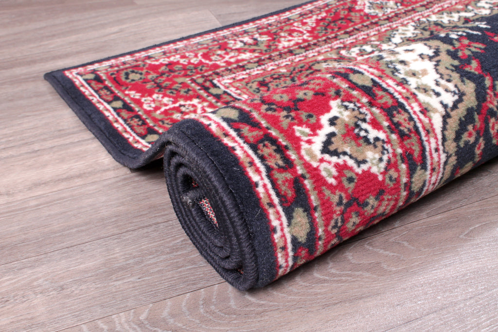 Traditional Poly Lancashire Navy Rug