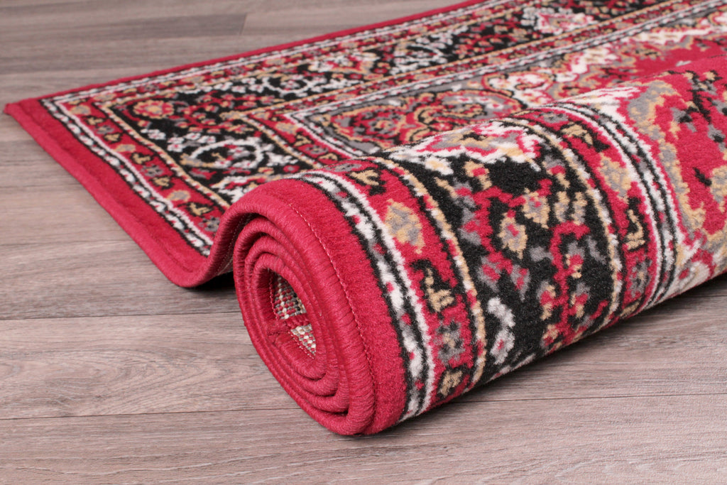 Traditional Poly Lancashire Red Rug