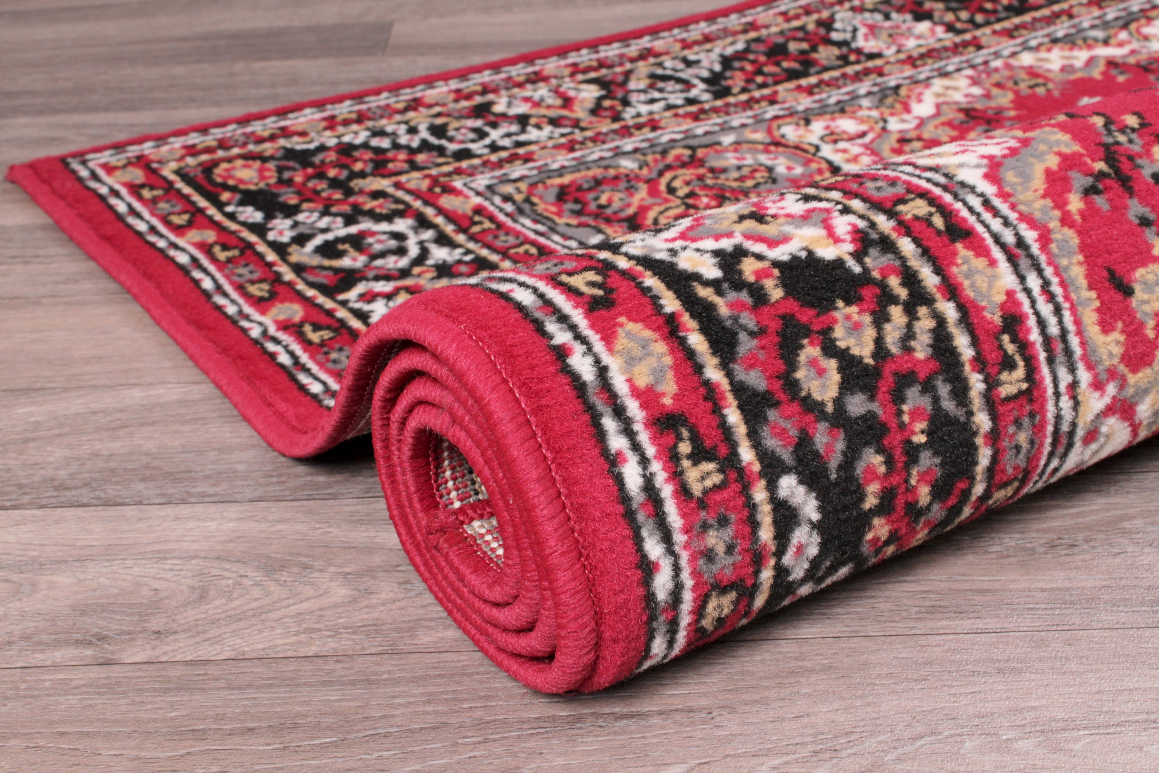 Traditional Poly Lancashire Red Rug