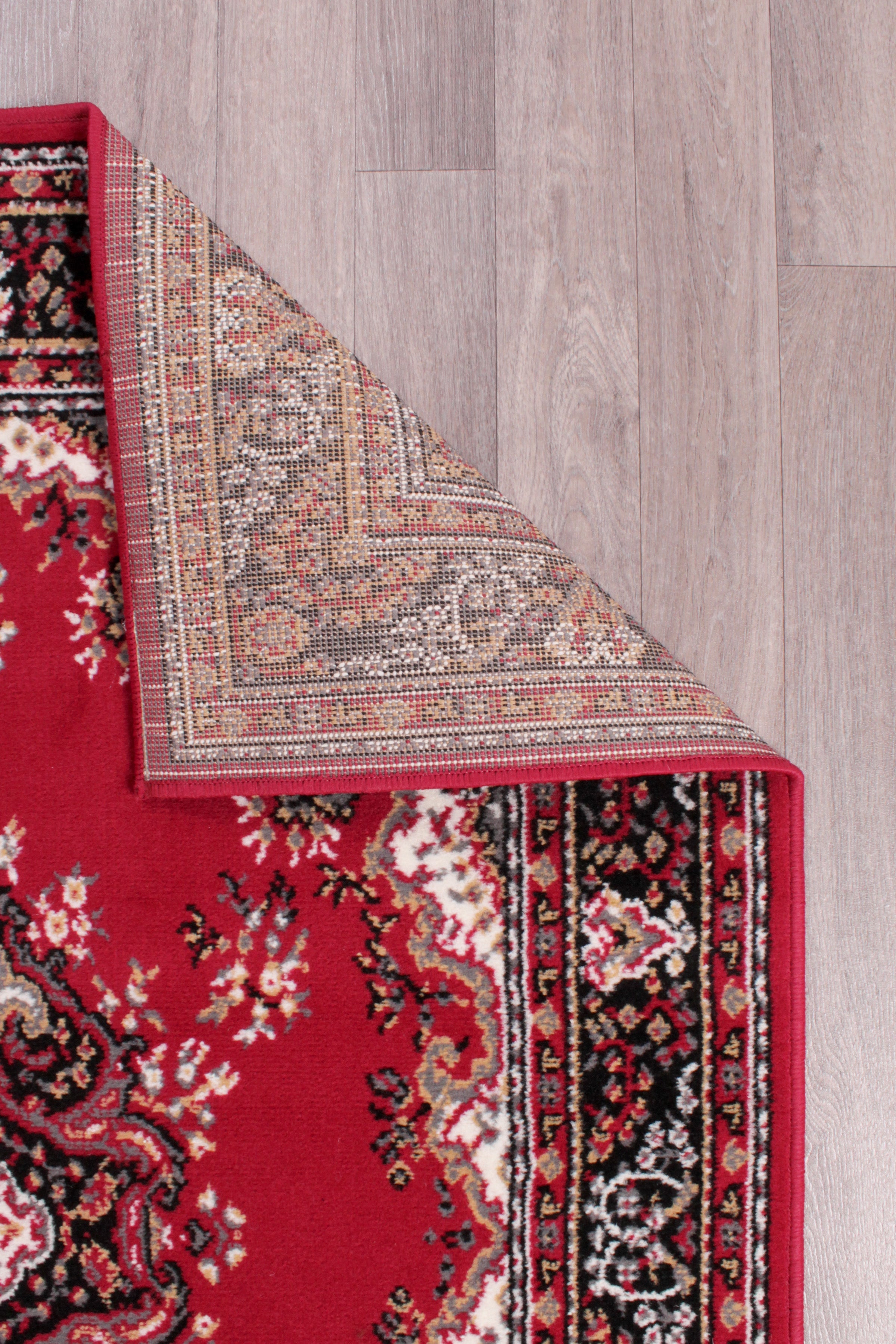Traditional Poly Lancashire Red Rug