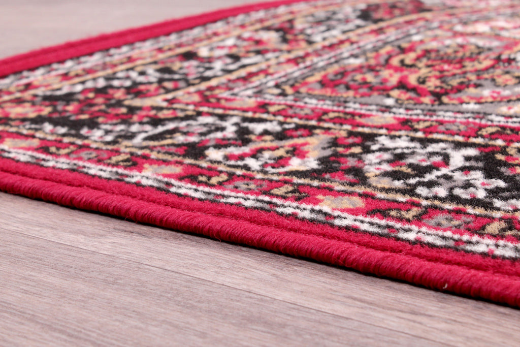 Traditional Poly Lancashire Red Rug