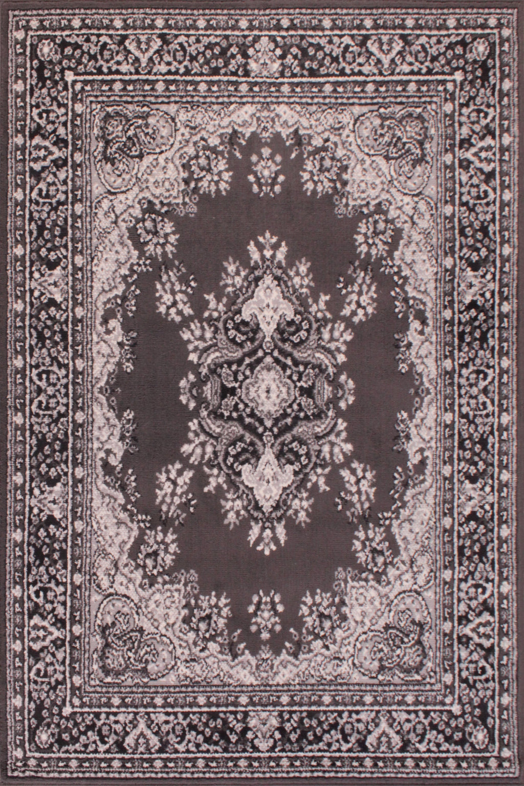 Traditional Poly Lancashire Dark Grey Rug