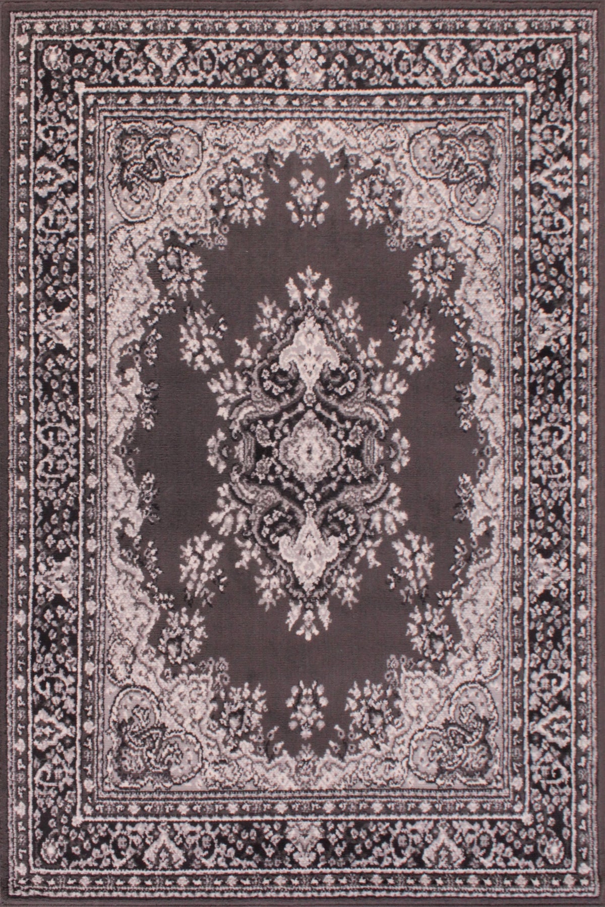 Traditional Poly Lancashire Dark Grey Rug