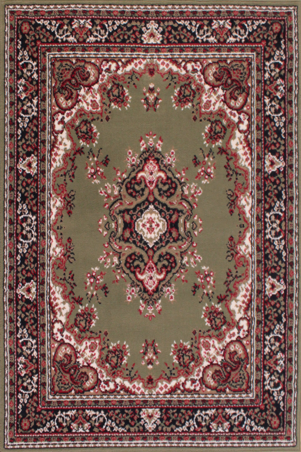 Traditional Poly Lancashire Green Rug