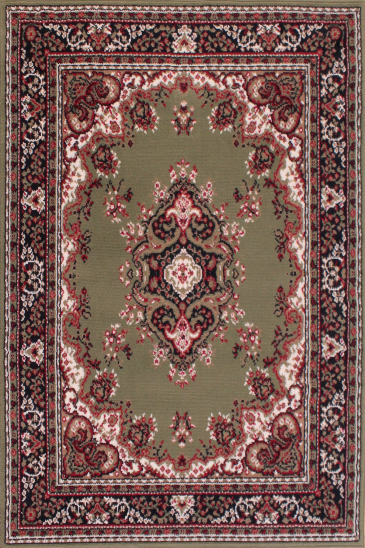 Traditional Poly Lancashire Green Rug