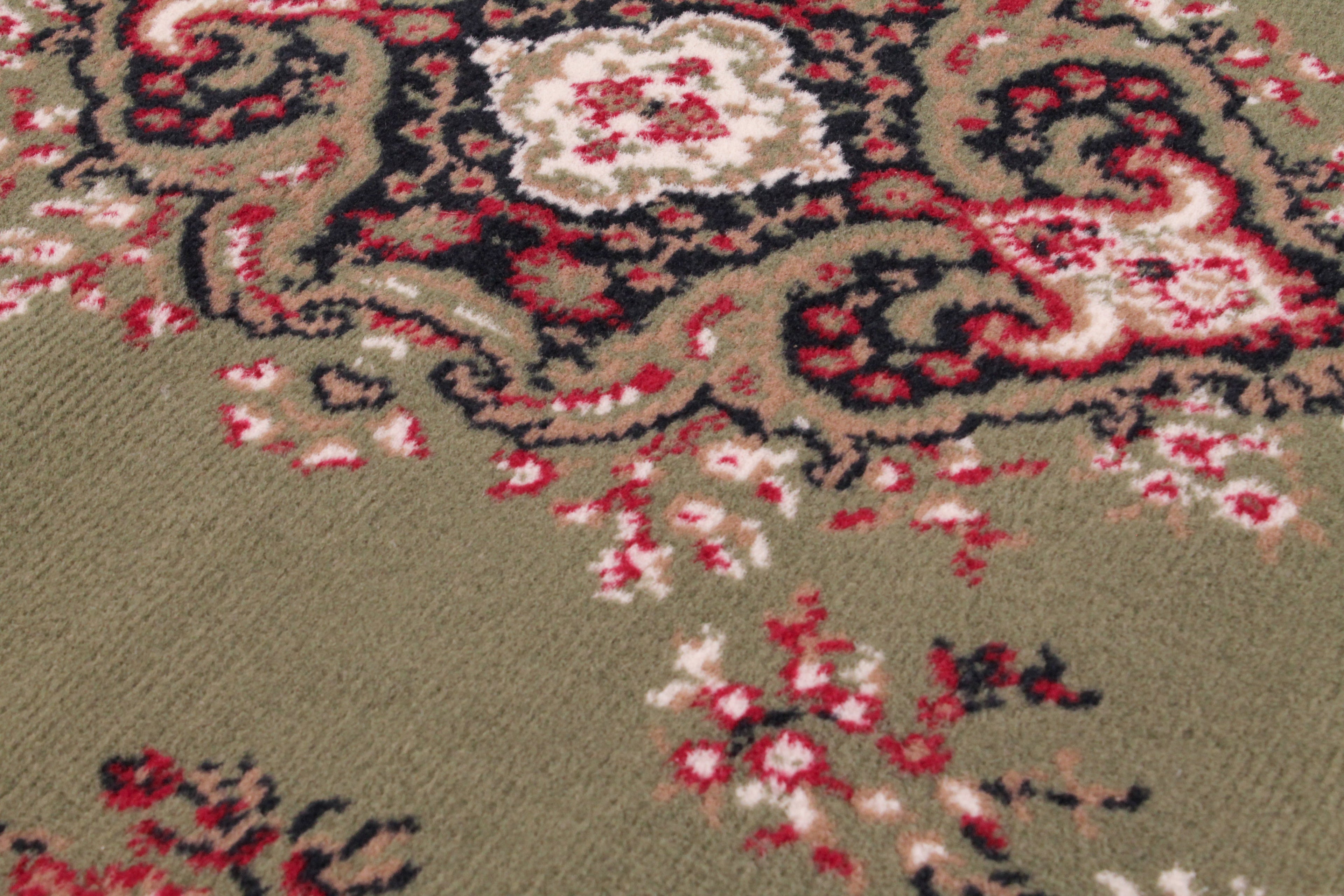 Traditional Poly Lancashire Green Rug