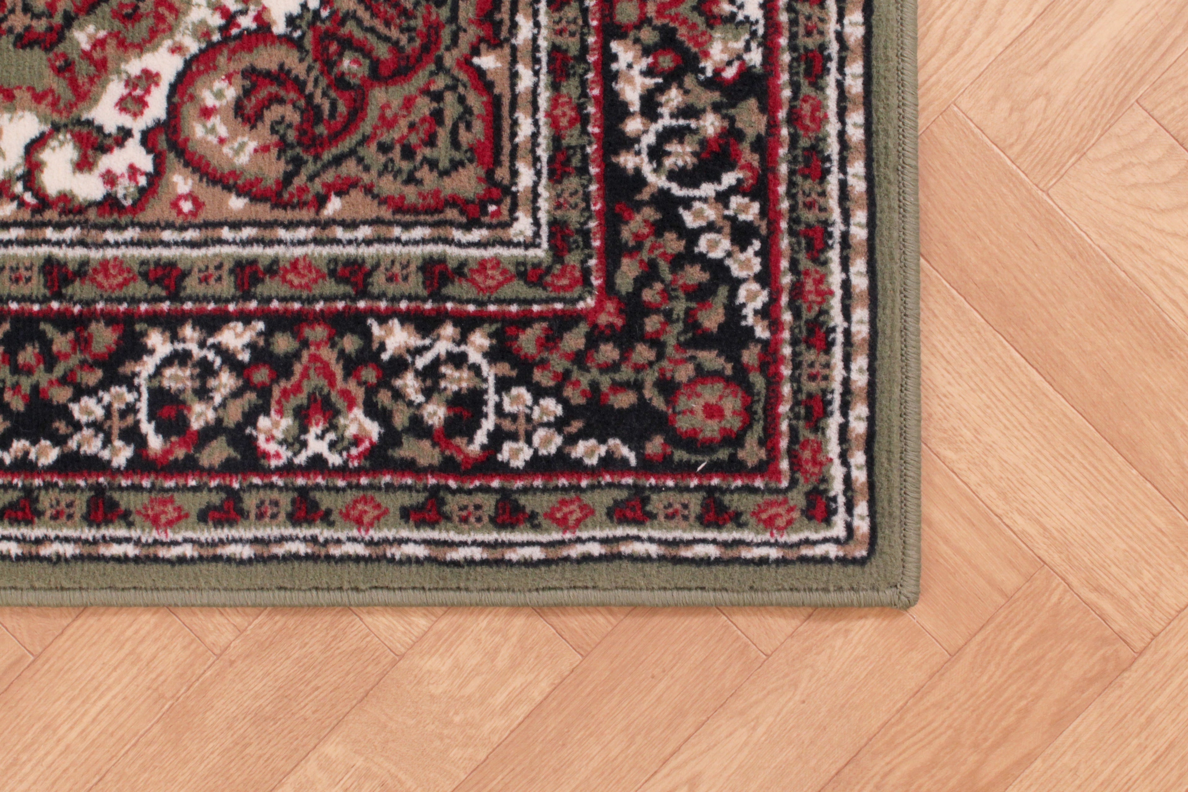 Traditional Poly Lancashire Green Rug