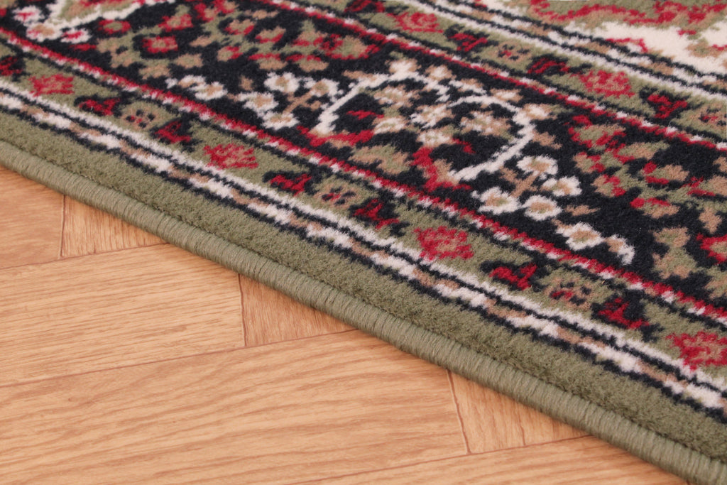 Traditional Poly Lancashire Green Rug