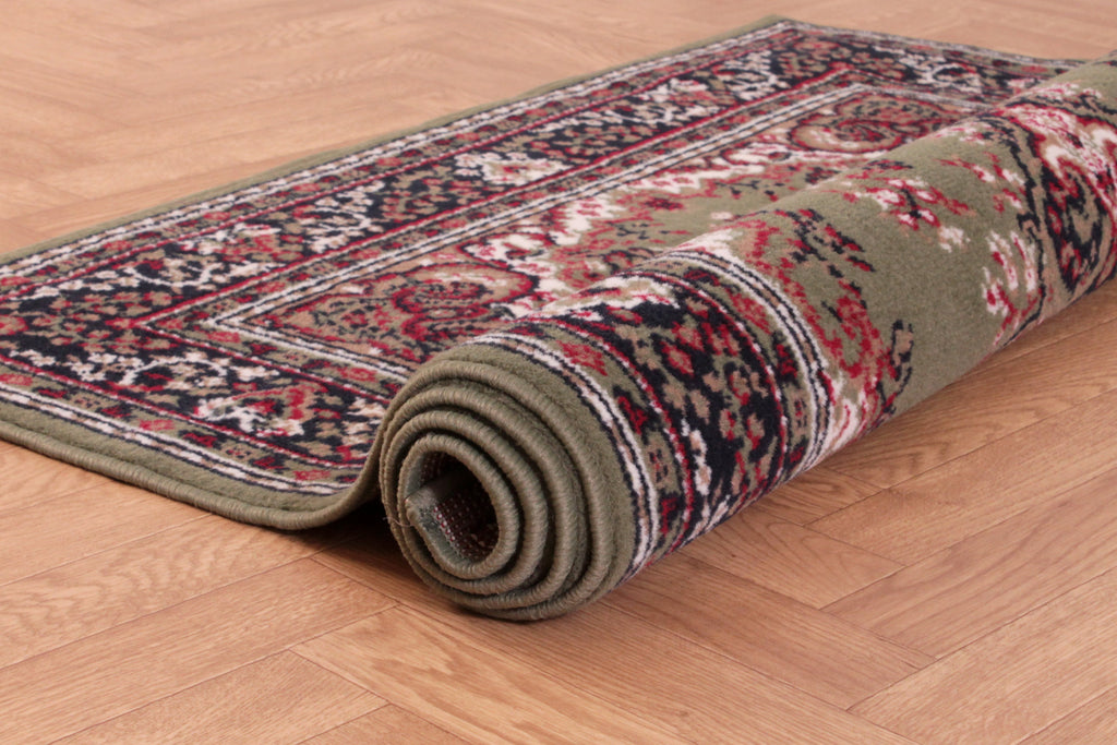 Traditional Poly Lancashire Green Rug