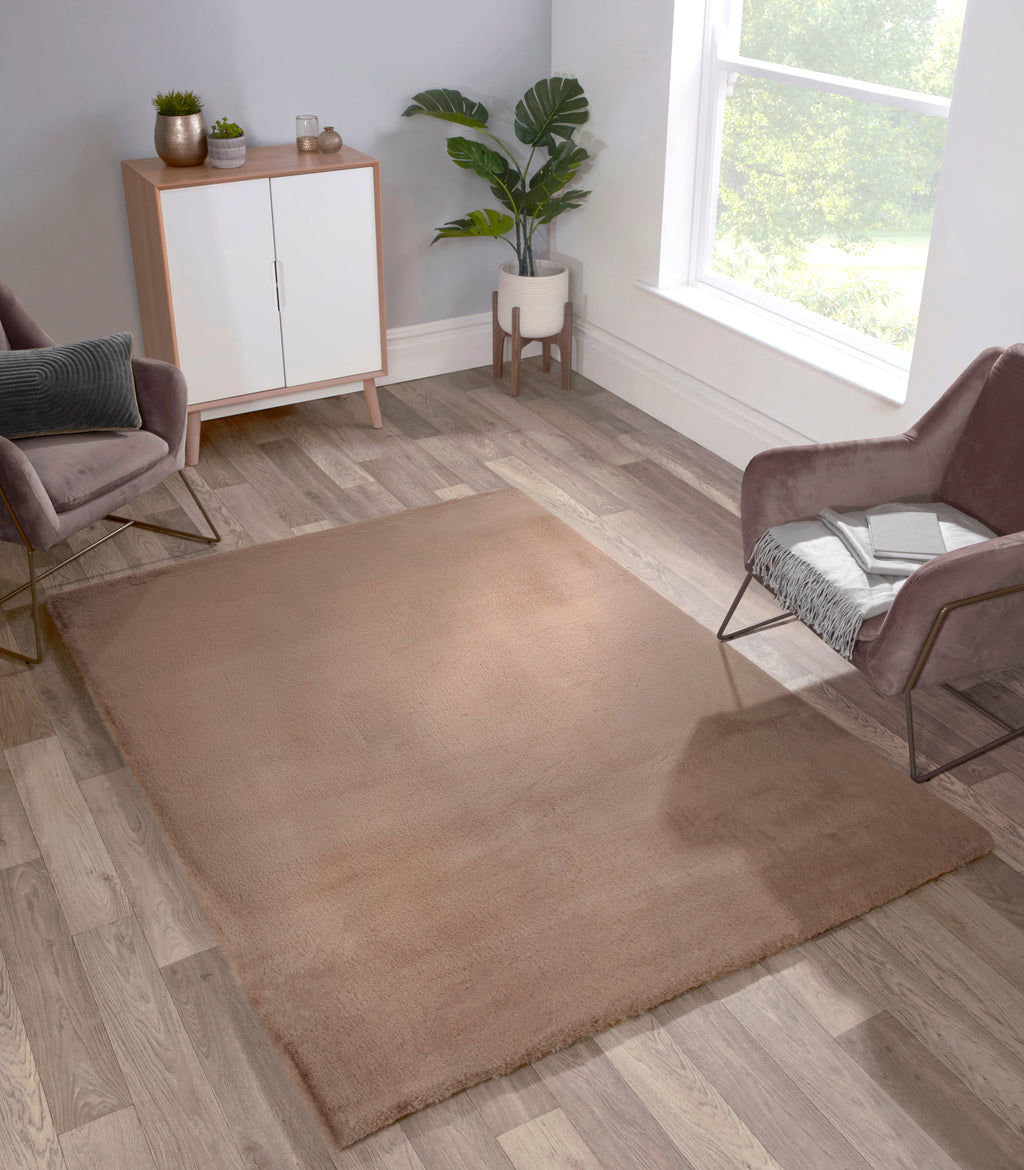 Luxe Faux Fur Rug Plain Mink Rug