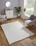 Luxe Faux Fur Rug Plain Ivory Rug