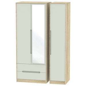 Tall Triple 2 Drawer Mirror Robe