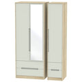 Tall Triple 2 Drawer Mirror + Drawer Robe