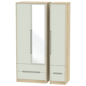 Tall Triple 2 Drawer Mirror + Drawer Robe