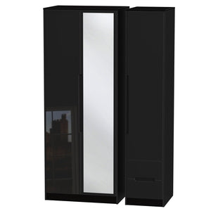 Tall Triple Mirror + Drawer Robe