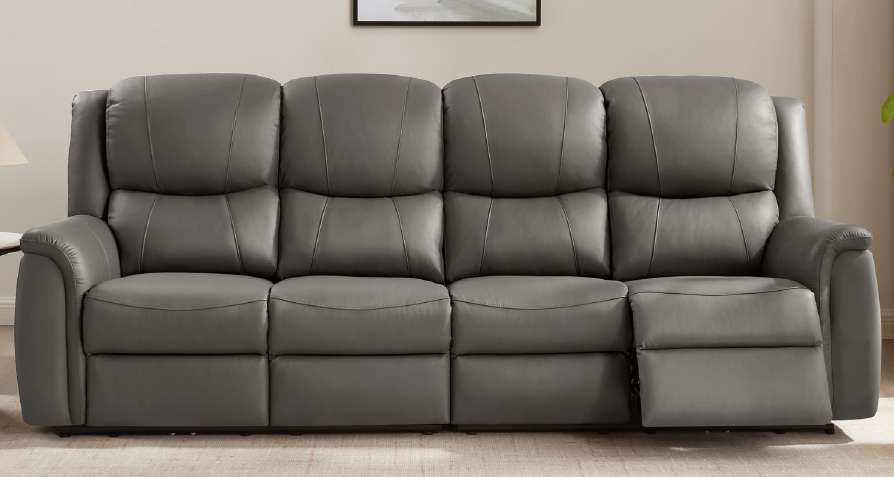 Melbourne Grey leather recliner two seater