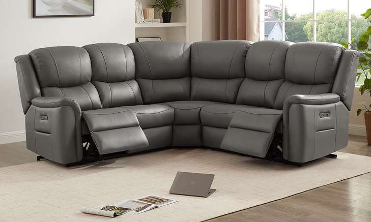 Melbourne Grey leather recliner chair
