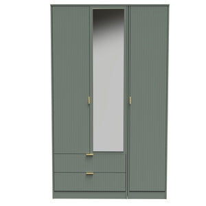 Triple 2 Drawer Mirror Robe
