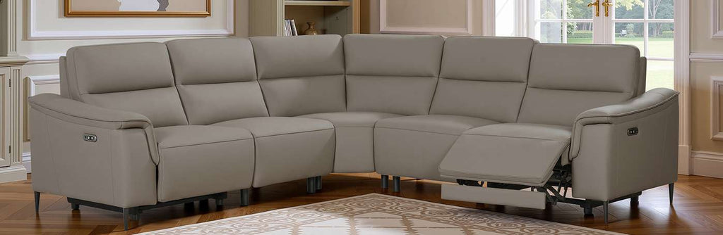 Naples Truffle leather corner configuration
