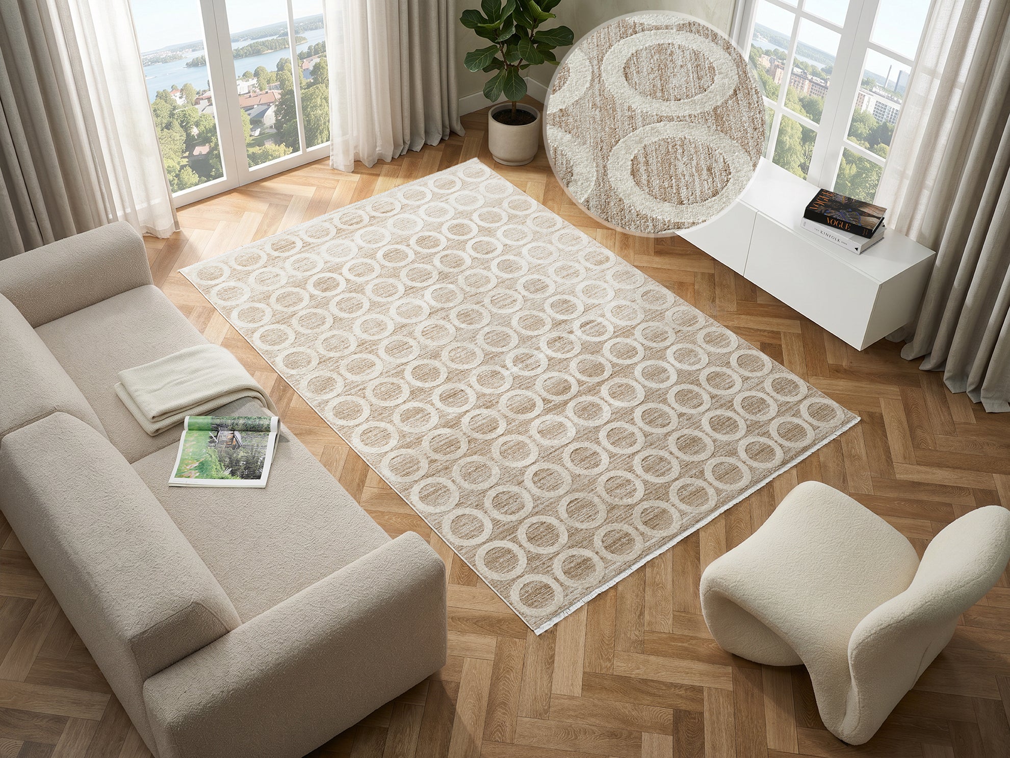 Elegance Orbis Beige Rug