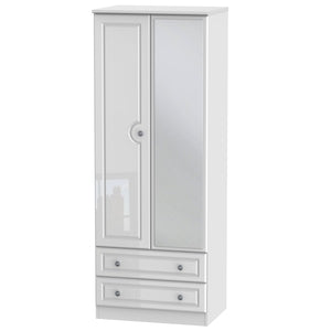 Tall 2ft6in 2 Drawer Mirror Robe