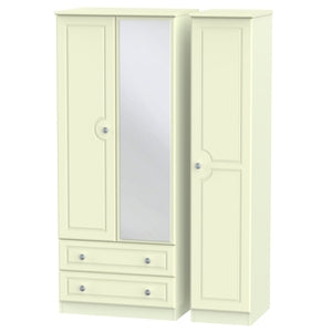 Triple 2 Drawer Mirror Robe