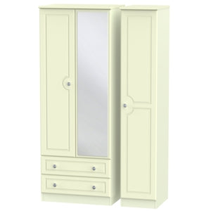 Tall Triple 2 Drawer Mirror Robe