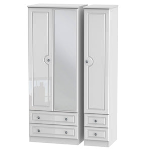 Tall Triple 2 Drawer Mirror + Drawer Robe