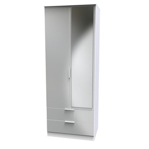 2Ft6In 2 Drawer Mirror Robe
