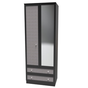Tall 2ft6in 2 Drawer Mirror Robe