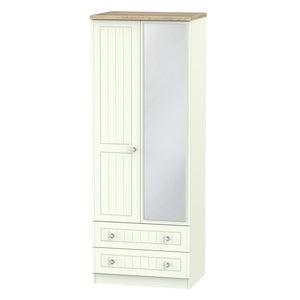 Tall 2ft6in 2 Drawer Mirror Robe