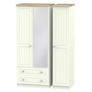 Triple 2 Drawer Mirror Robe