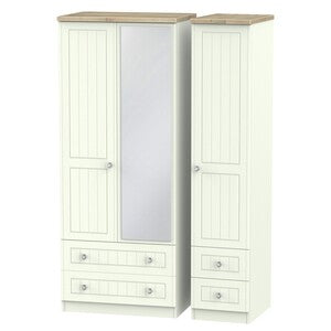 Triple 2 Drawer Mirror + Drawer Robe