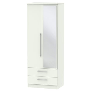 Tall 2ft6in 2 Drawer Mirror Robe