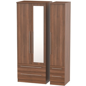 Tall Triple 2 Drawer Mirror + Drawer Robe