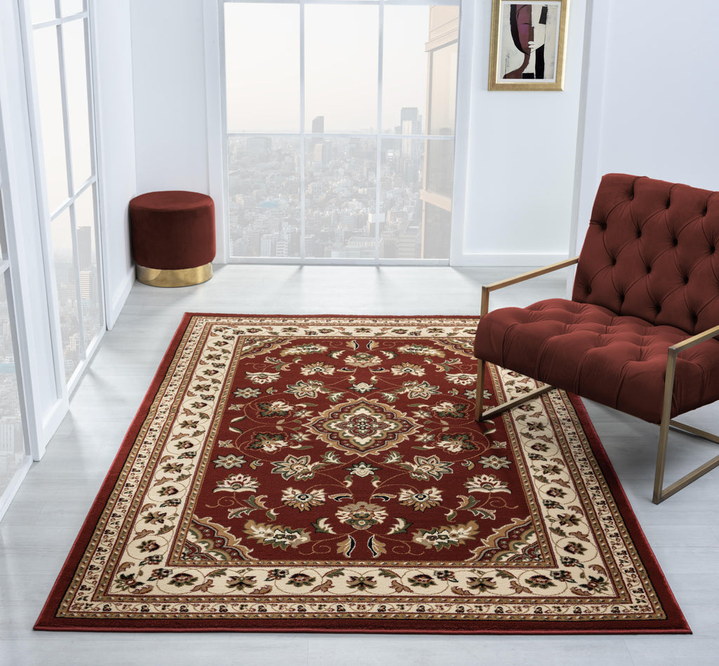 Sherborne Traditional Red Rug