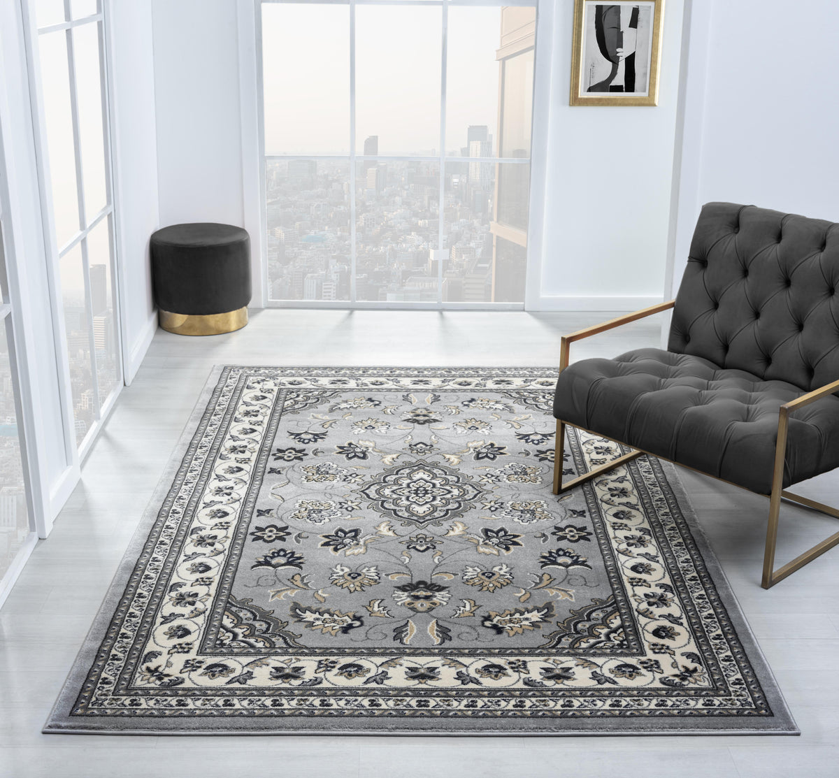Sherborne Traditional Grey Rug