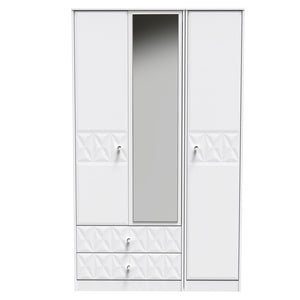 Triple 2 Drawer Mirror Robe