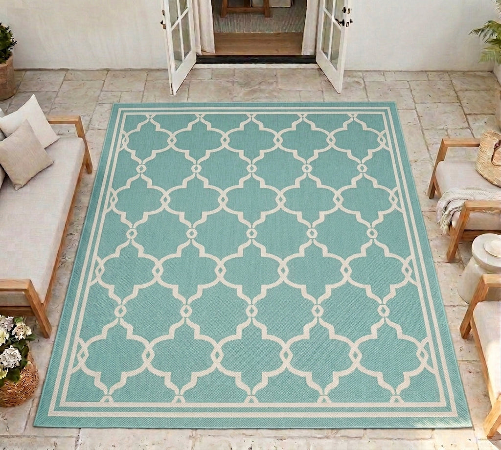 Terrace Spanish Tile Aqua Rug