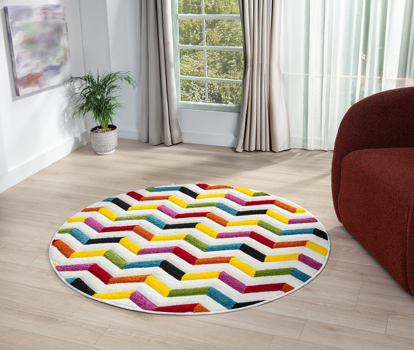Spectra Carved Coral Multi Rug