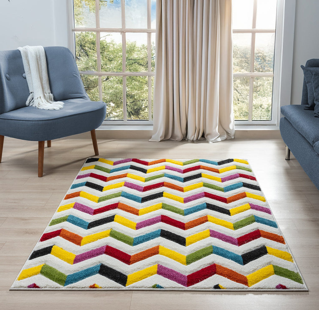 Spectra Carved Coral Multi Rug