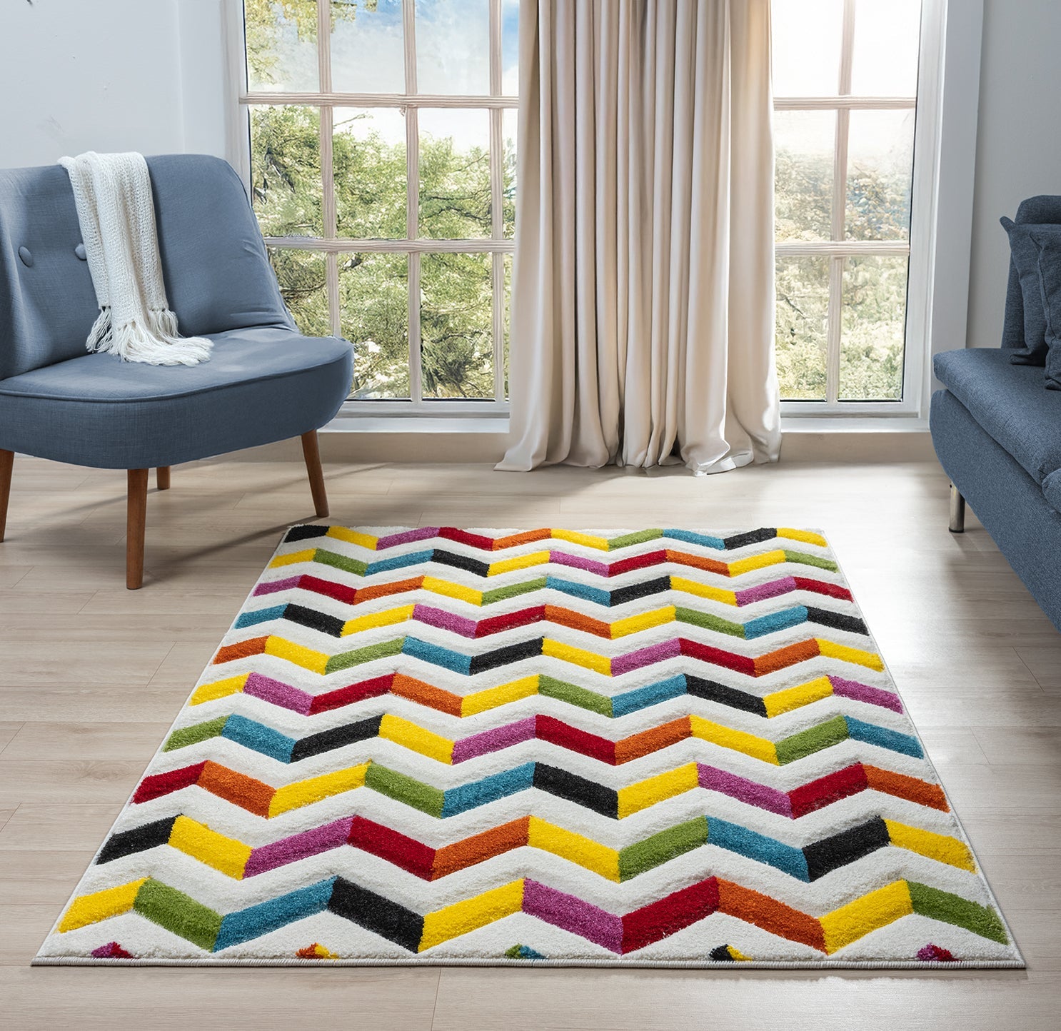 Spectra Carved Coral Multi Rug