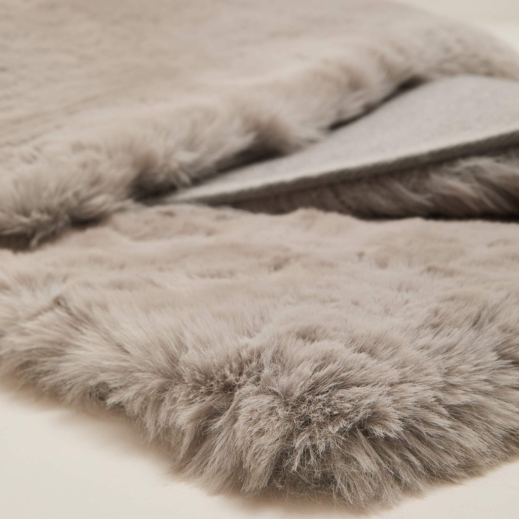 Super Luxe Faux Fur Silver Rug